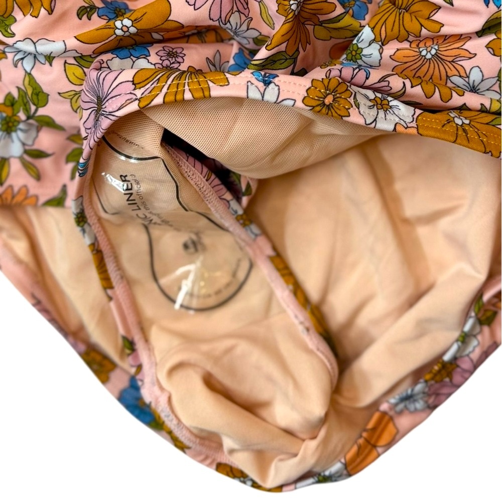 Cupshe | NWT Floral Twisted Tummy Control Ruched Cut Out One-Piece Women Size L - Picture 6 of 9